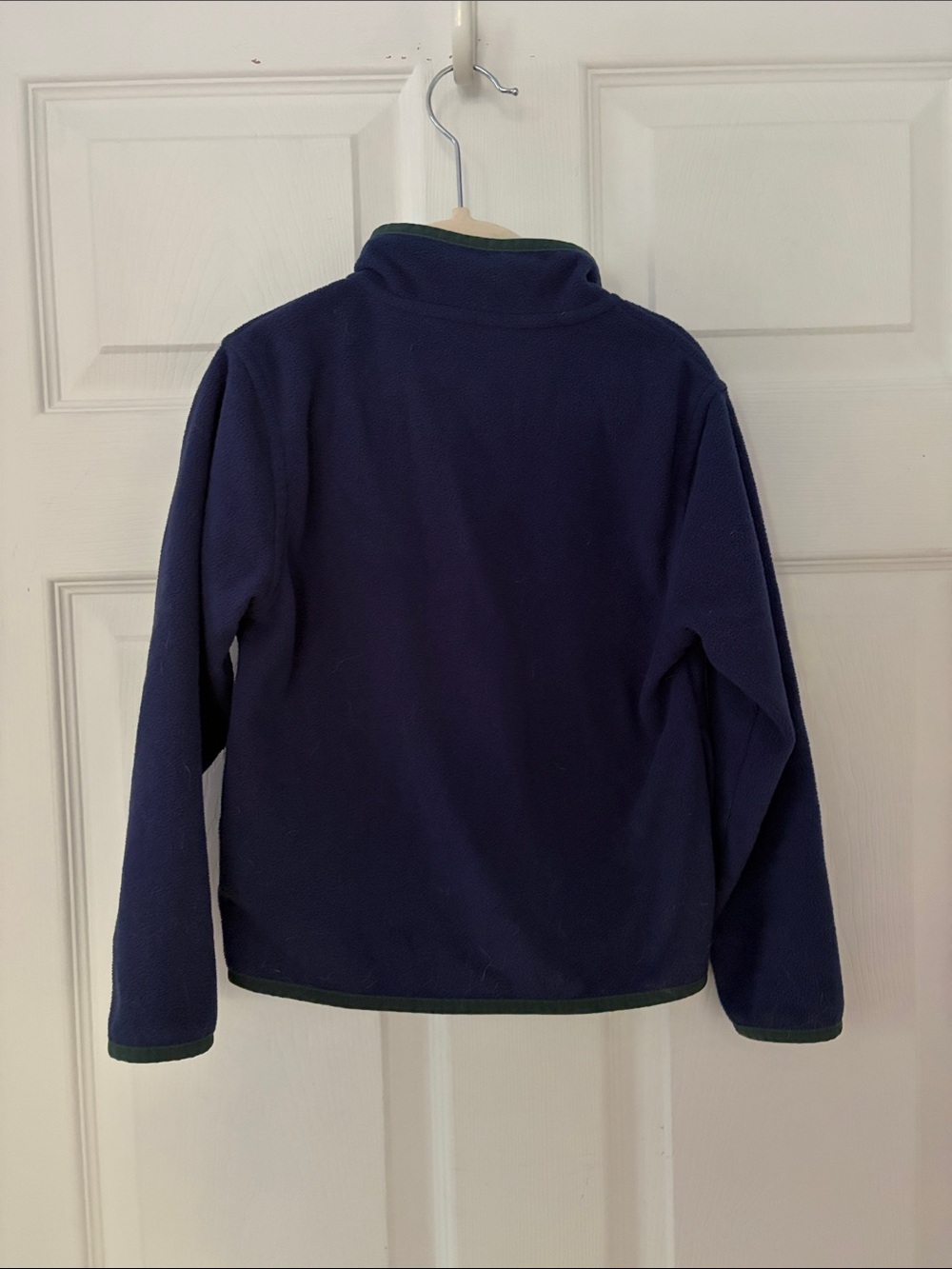 Lands' End Navy Fleece Snap-Front Pullover - Picture 3 of 3
